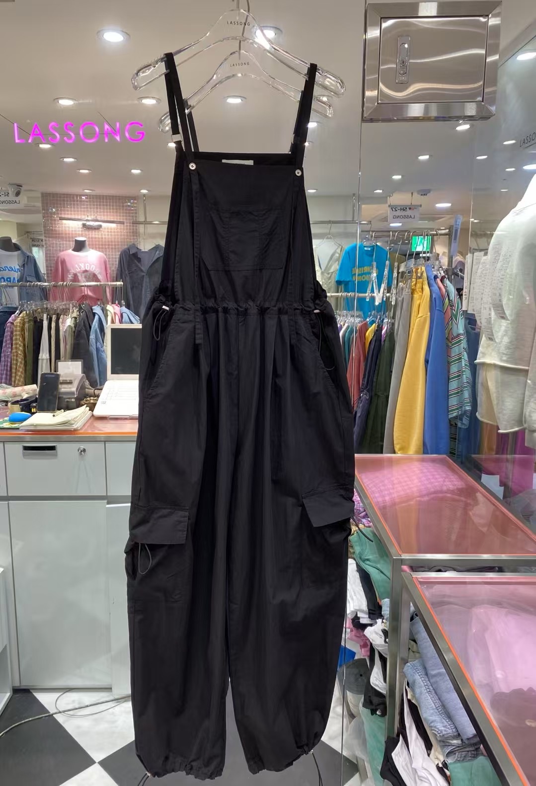 LASSONG韓國直郵㊣女裝新款推薦人氣25春夏熱賣時尚休閑背帶褲LASSONG背帶褲圖色3