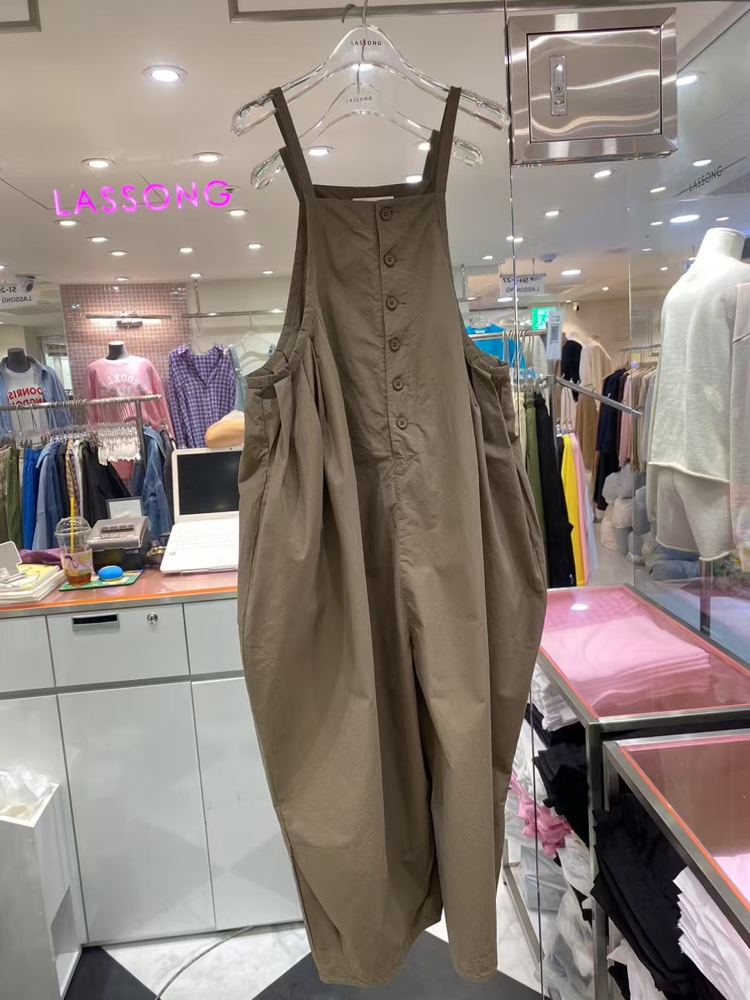 LASSONG韓國㊣直郵東大門代購女裝新款職業休閑25春夏背帶褲LASSONG背帶褲