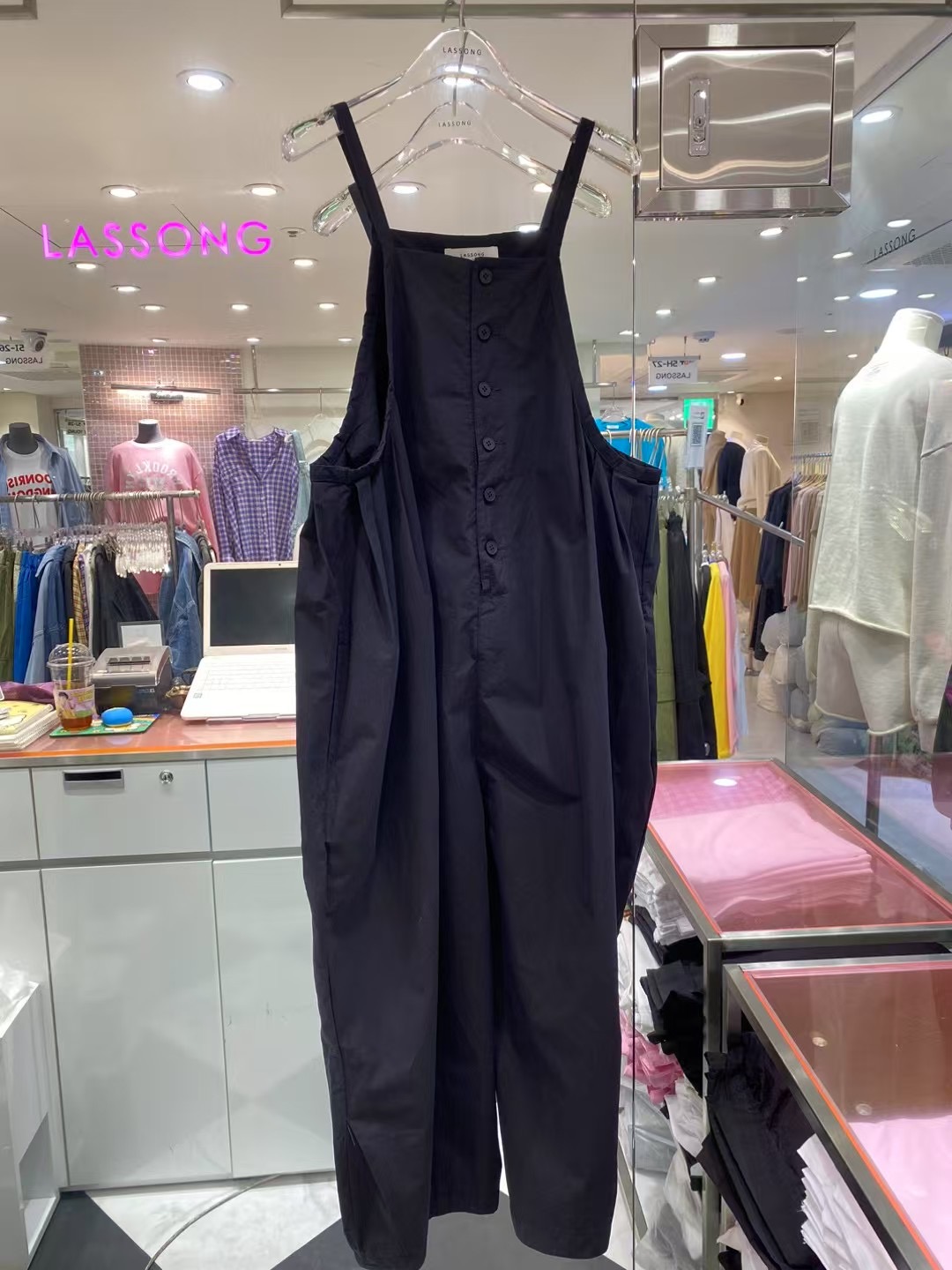 LASSONG韓國㊣直郵東大門代購女裝新款職業休閑25春夏背帶褲LASSONG背帶褲圖色2