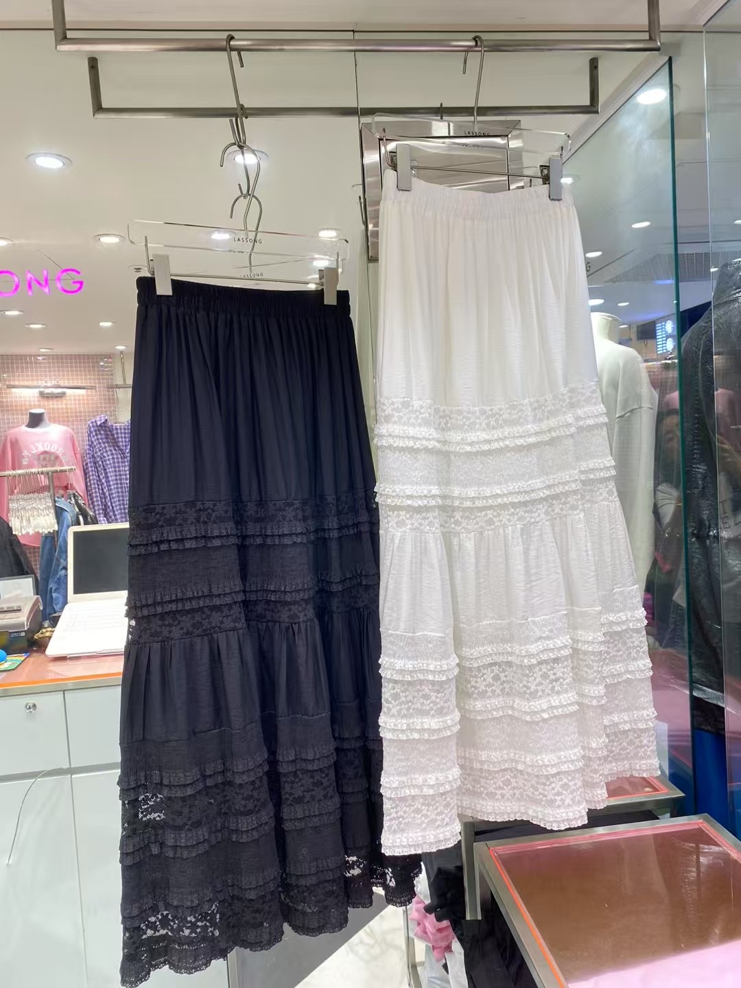 LASSONG韓國直郵㊣東大門實拍女裝新品休閑25春夏半身裙中短裙LASSONG半身裙/中短裙