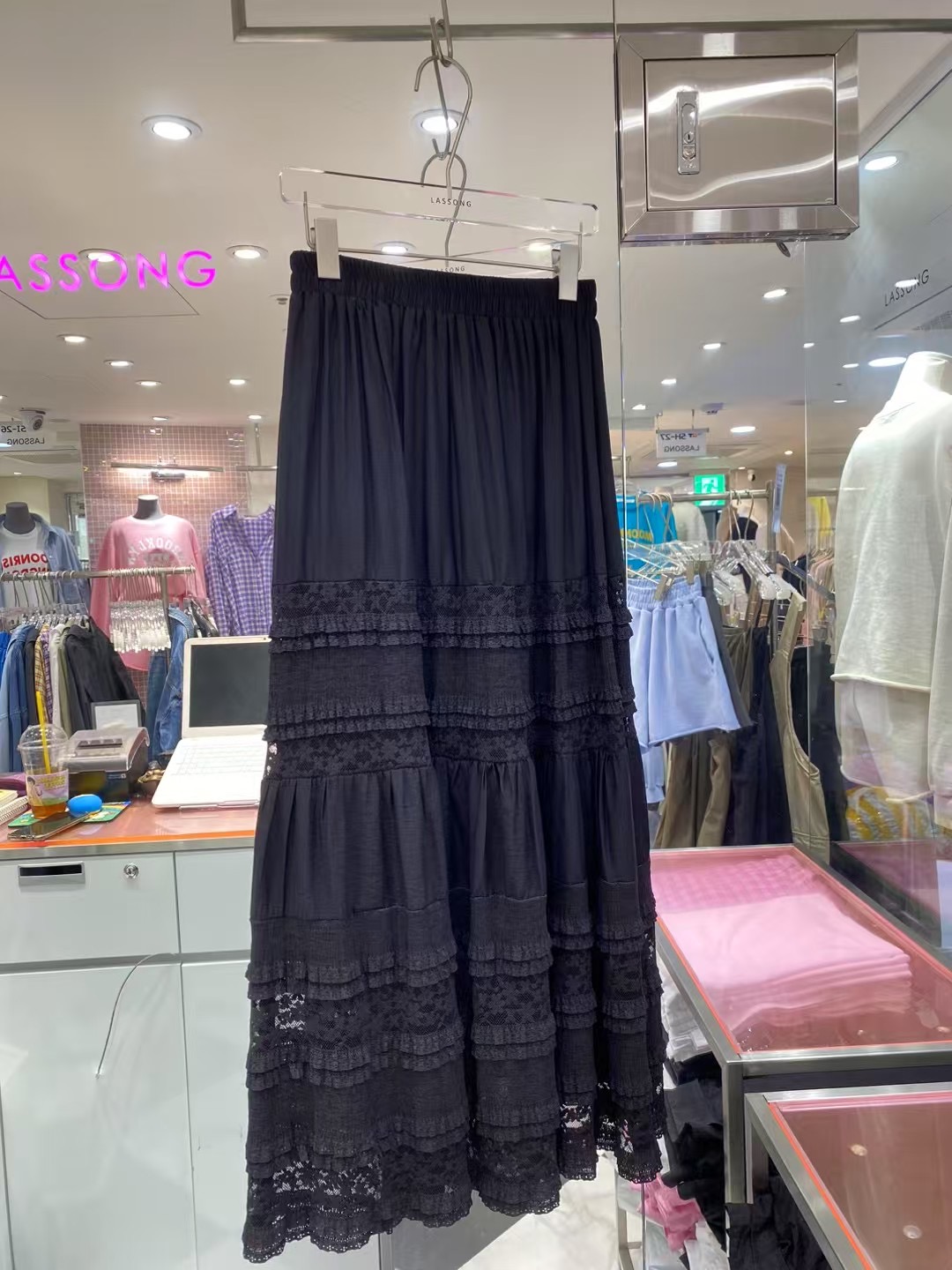 LASSONG韓國直郵㊣東大門實拍女裝新品休閑25春夏半身裙中短裙LASSONG半身裙/中短裙圖色2