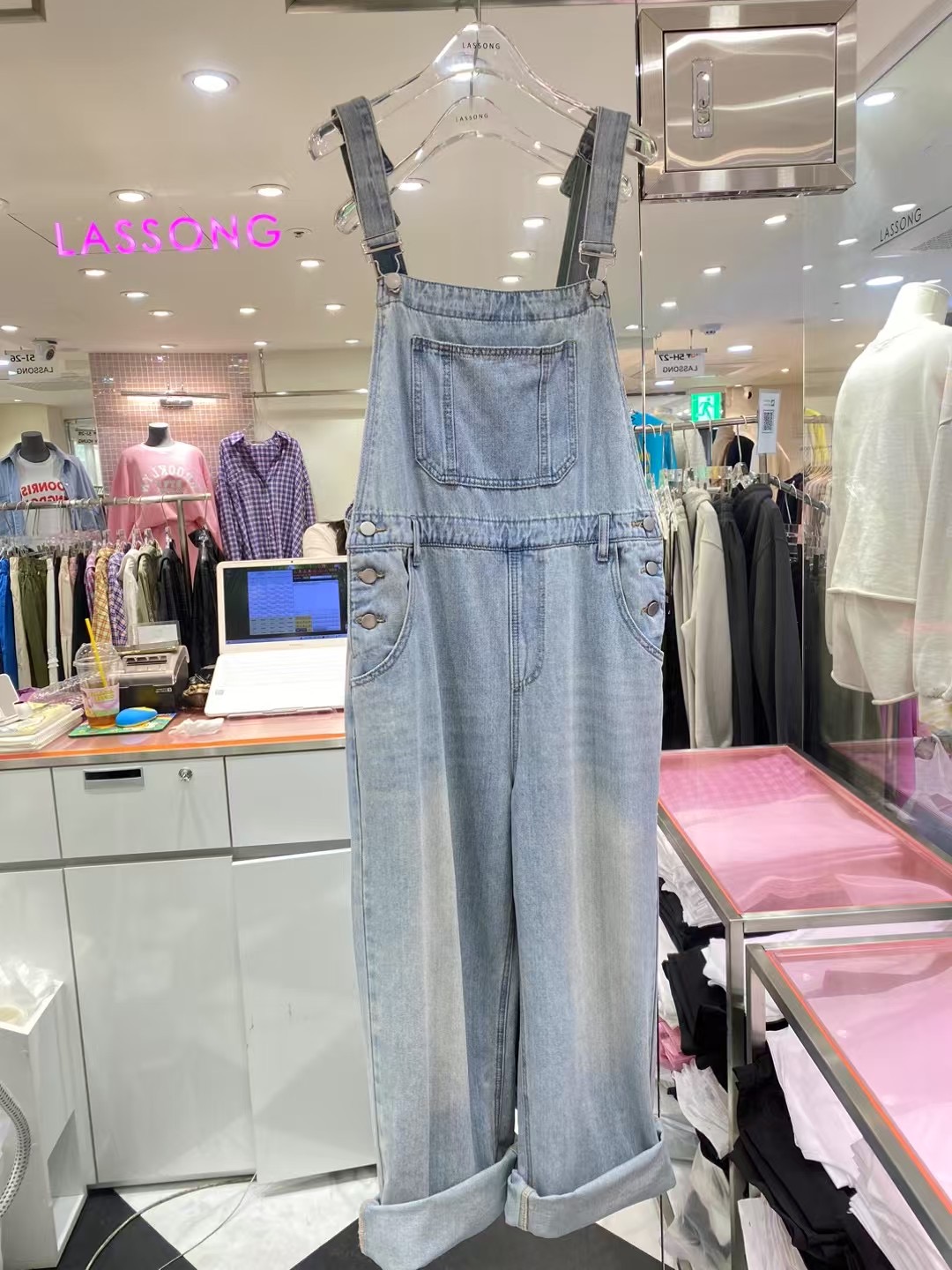 LASSONG韓國直郵㊣東大門實拍女裝新款休閑25春夏職業背帶褲LASSONG背帶褲