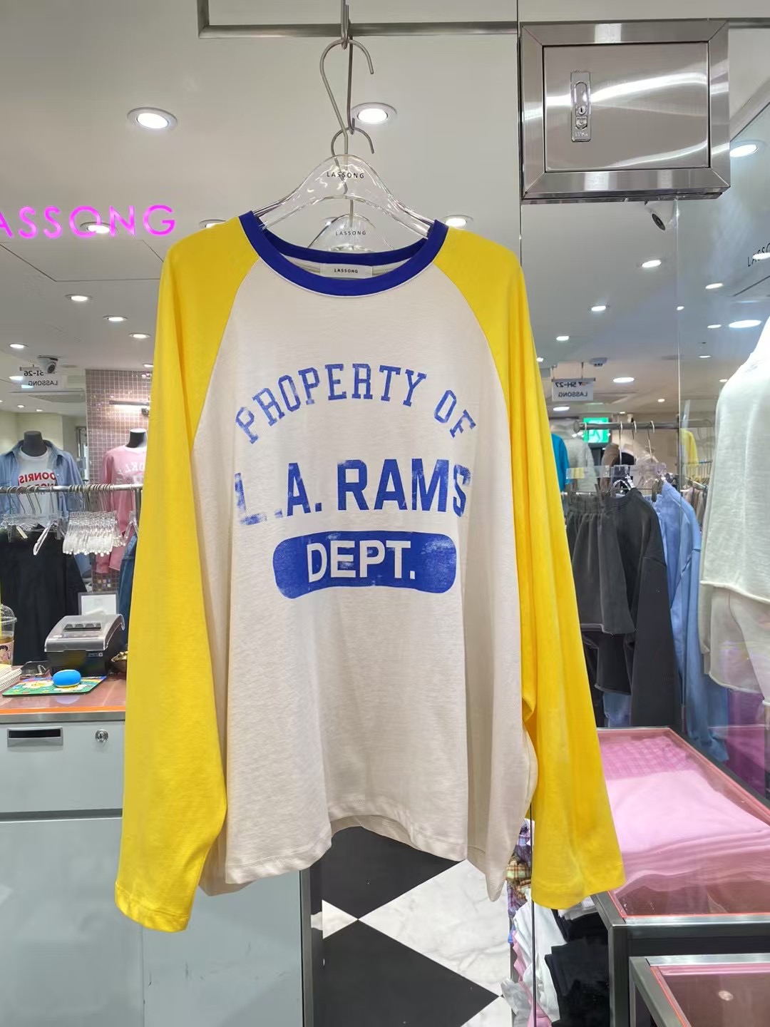 LASSONG韓國直郵㊣女裝新款人氣職業休閑推薦時尚熱賣長袖T恤LASSONG長袖T恤圖色2