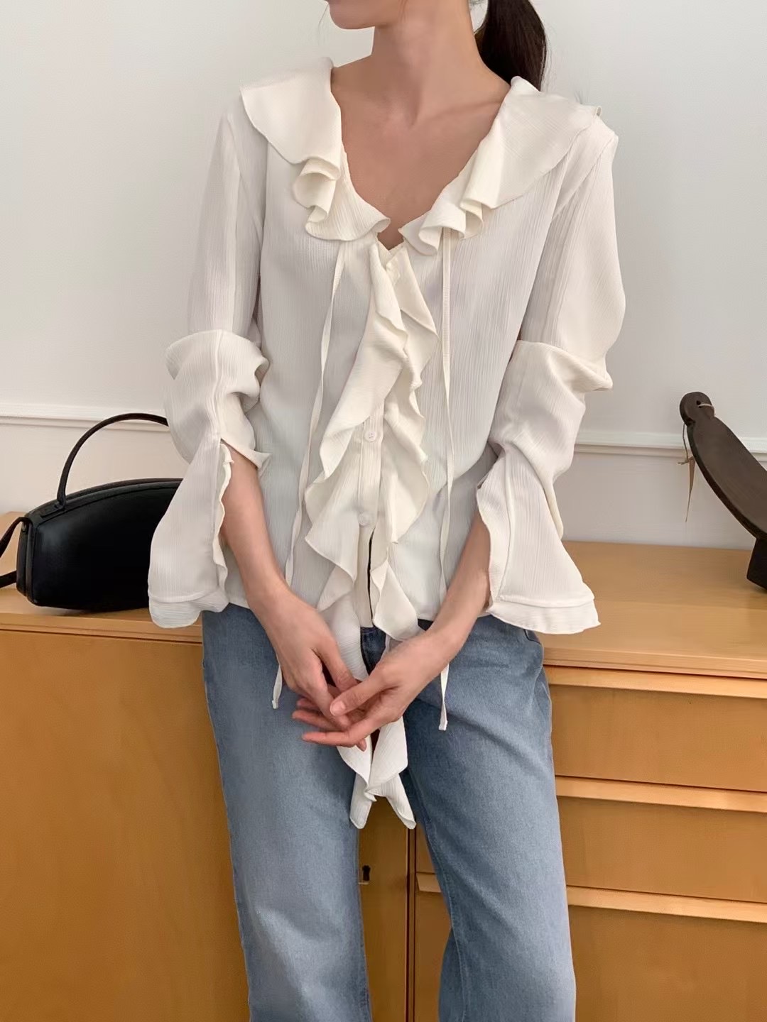 RARASHOW韓國㊣直郵東大門代購女裝新款熱賣推薦襯衫蕾絲衫RARASHOW襯衫/蕾絲衫圖色2