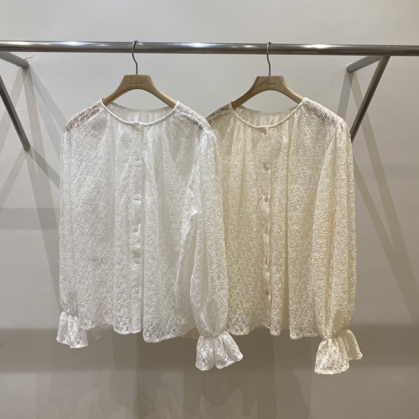 SILVER韓國㊣直郵東大門代購女裝新品休閑熱賣職業襯衫蕾絲衫SILVER襯衫/蕾絲衫