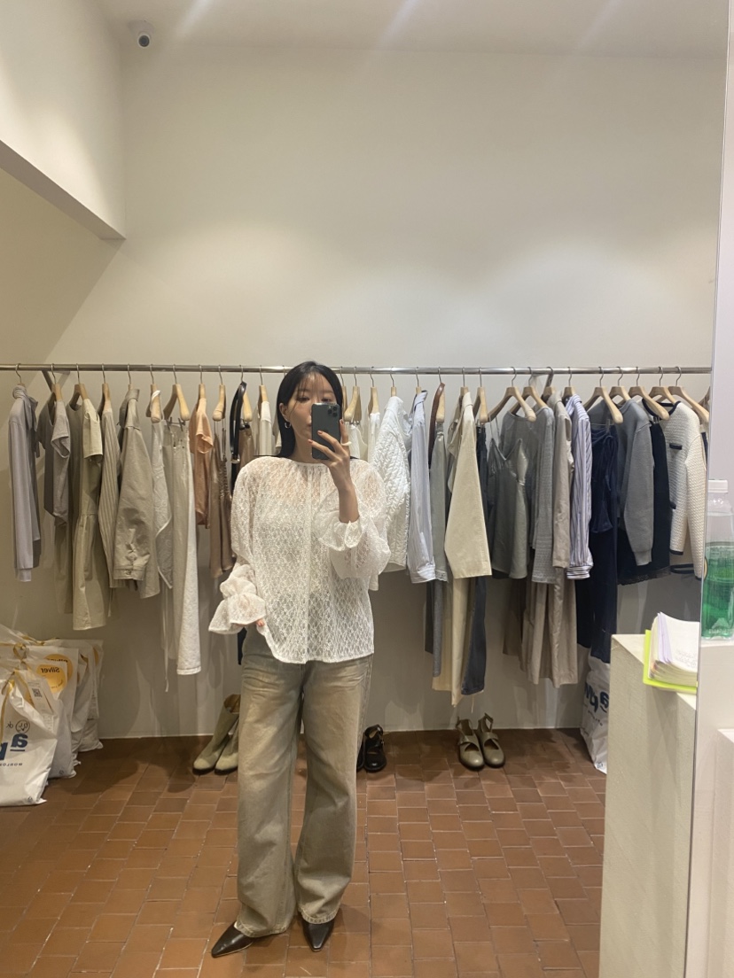 SILVER韓國㊣直郵東大門代購女裝新品休閑熱賣職業襯衫蕾絲衫SILVER襯衫/蕾絲衫