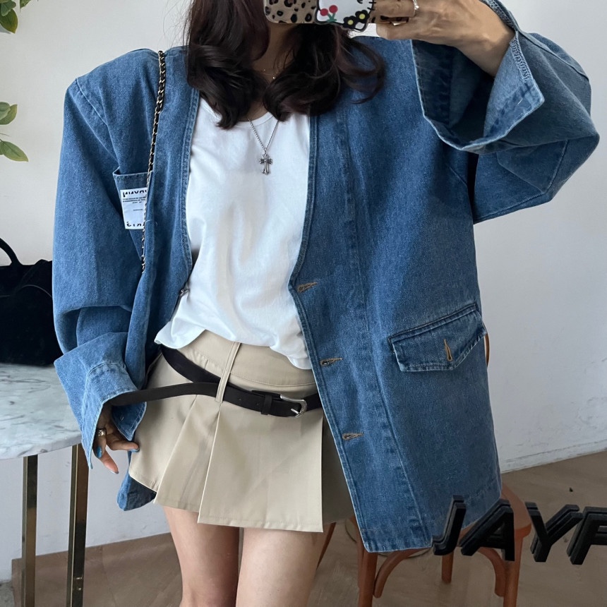 BLACK BABI韓國直郵㊣東大門實拍女裝新品人氣熱賣夾克含腰帶BLACK BABI夾克