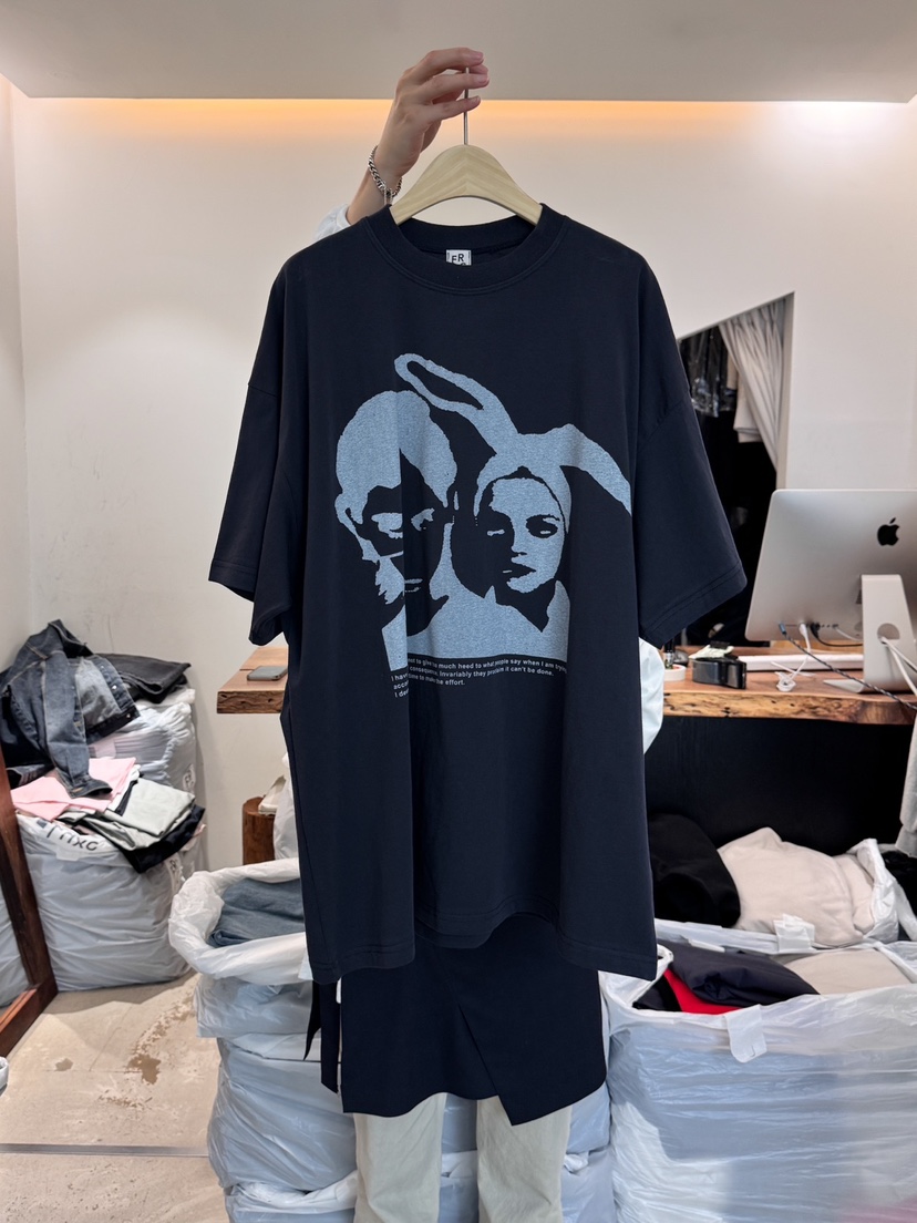FRIC韓國直郵㊣女裝新品熱賣時尚推薦25春夏人氣休閑T恤兔子FRICT恤圖色3