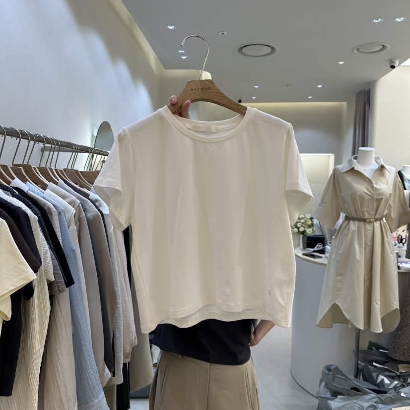 MATIERE韓國直郵㊣東大門實拍女裝新品職業熱賣25春夏人氣T恤MATIERET恤圖色1