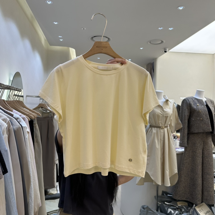MATIERE韓國直郵㊣東大門實拍女裝新品職業熱賣25春夏人氣T恤MATIERET恤圖色2