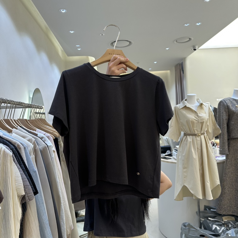 MATIERE韓國直郵㊣東大門實拍女裝新品職業熱賣25春夏人氣T恤MATIERET恤圖色4
