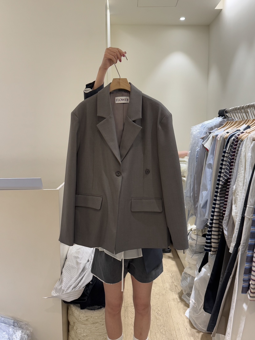 FLOWER-L韓國直郵㊣女裝新款推薦熱賣時尚休閑25春夏職業夾克FLOWER-L夾克圖色1