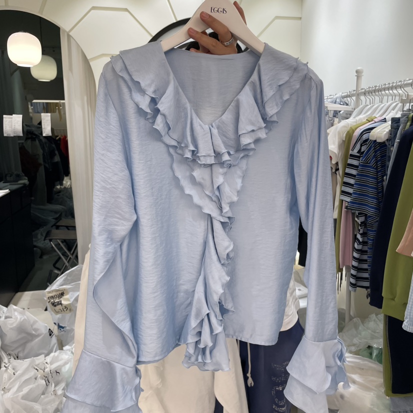 EGG IS韓國直郵㊣東大門實拍女裝新品時尚25春夏襯衫蕾絲衫EGG IS襯衫/蕾絲衫圖色2