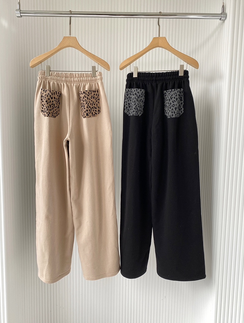 CLOTH韓國直郵㊣東大門實拍女裝新品25春夏職業休閑休閑褲豹紋CLOTH休閑褲