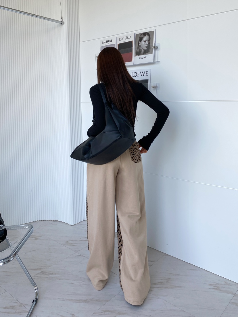 CLOTH韓國直郵㊣東大門實拍女裝新品25春夏職業休閑休閑褲豹紋CLOTH休閑褲