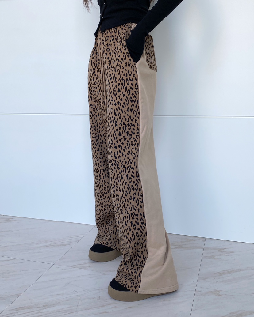 CLOTH韓國直郵㊣東大門實拍女裝新品25春夏職業休閑休閑褲豹紋CLOTH休閑褲