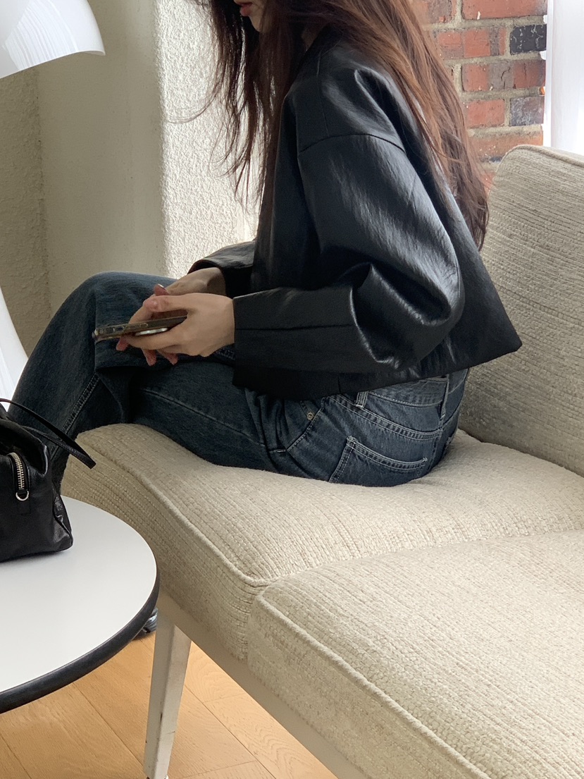 LOGARDEN韓國直郵㊣女裝新品職業人氣25春夏時尚熱賣推薦皮衣LO GARDEN皮衣