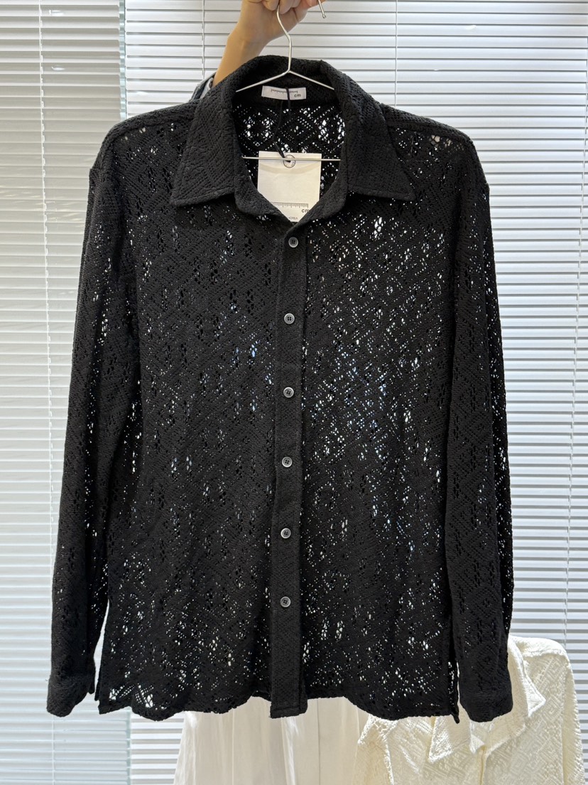 CM直郵韓國代購㊣女裝新品25春夏推薦職業時尚休閑襯衫蕾絲衫CM襯衫/蕾絲衫圖色2