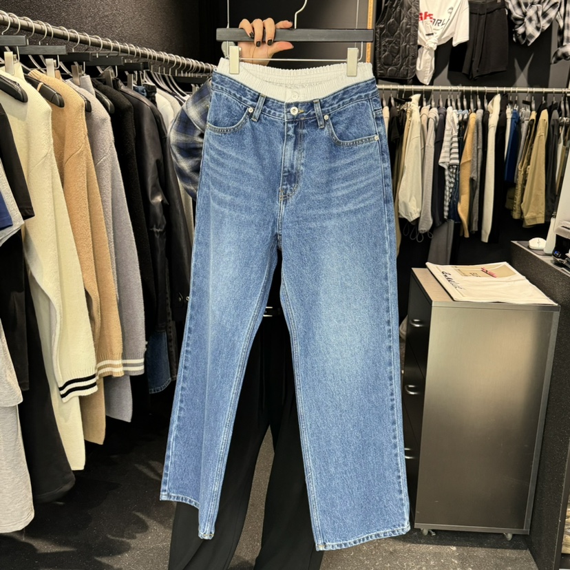 ELF-L直郵韓國代購㊣女裝新款人氣休閑熱賣推薦職業牛仔褲PROJECT ELF/ELF-L牛仔褲圖色1