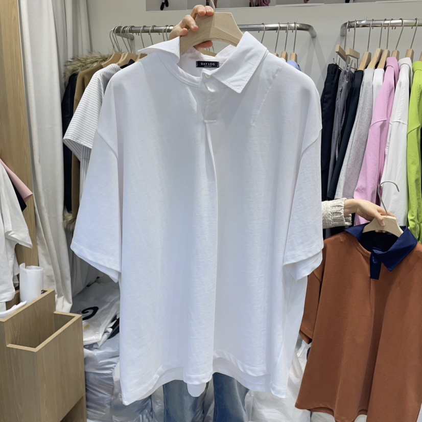 DA YLOG直郵韓國代購㊣女裝新品熱賣25春夏休閑職業推薦T恤DA YLOGT恤圖色2