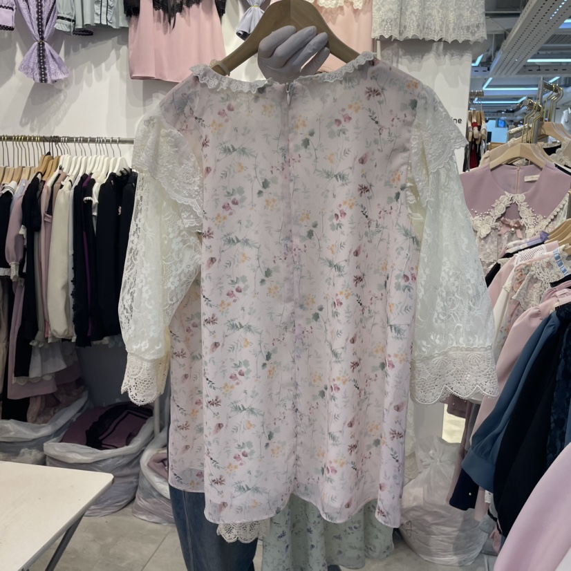 PAPA韓國直郵㊣女裝新品推薦時尚休閑熱賣職業25春夏襯衫蕾絲衫PAPA襯衫/蕾絲衫