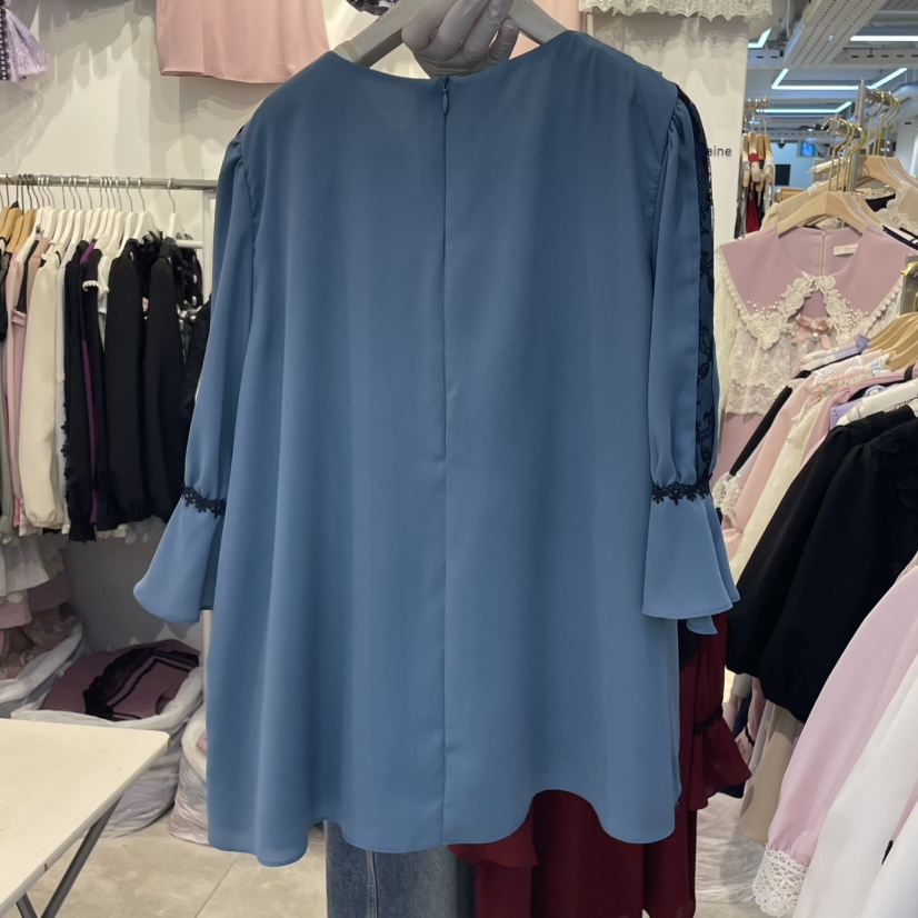 PAPA韓國直郵㊣女裝新品職業推薦熱賣休閑25春夏襯衫蕾絲衫PAPA襯衫/蕾絲衫