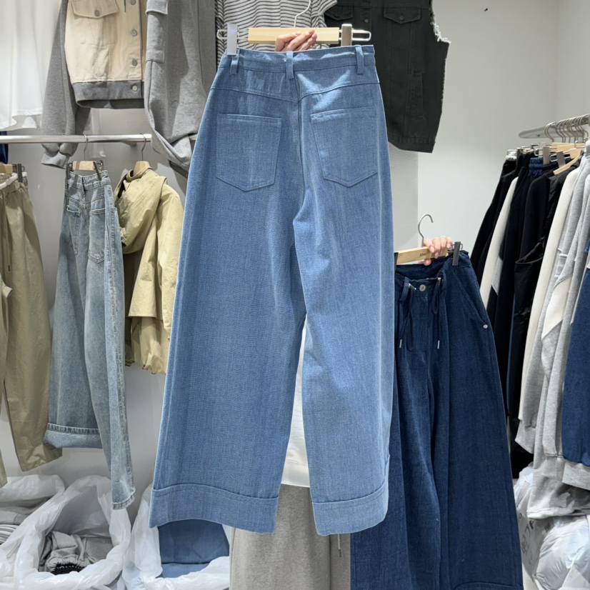 KIRA-Q韓國直郵女士新品25春夏休閑熱賣人氣時尚職業牛仔褲KIRA-Q牛仔褲