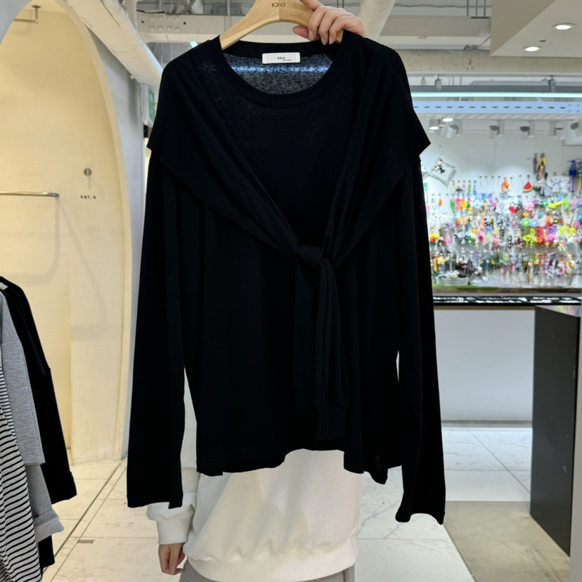 KIRA-Q東大門代購女裝新品職業人氣熱賣休閑推薦長袖T恤披肩KIRA-Q長袖T恤圖色3