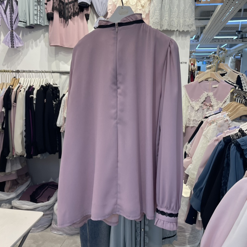 PAPA韓國直郵女裝新品推薦職業休閑熱賣25春夏時尚襯衫蕾絲衫PAPA襯衫/蕾絲衫