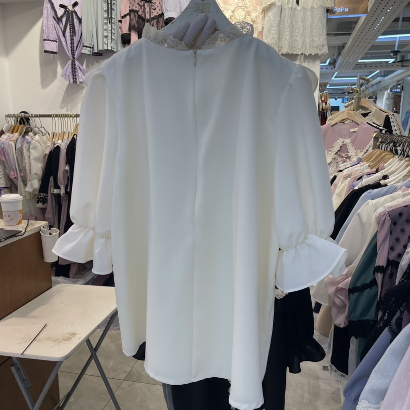 PAPA東大門實拍女士新品人氣推薦熱賣25春夏休閑襯衫蕾絲衫PAPA襯衫/蕾絲衫