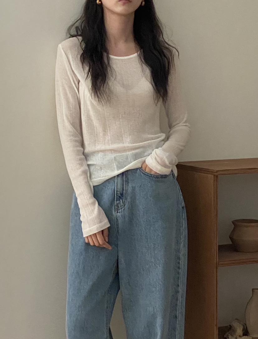 TIZZI韓國直郵女士新款人氣職業時尚休閑推薦熱賣25春夏長袖T恤TIZZI長袖T恤