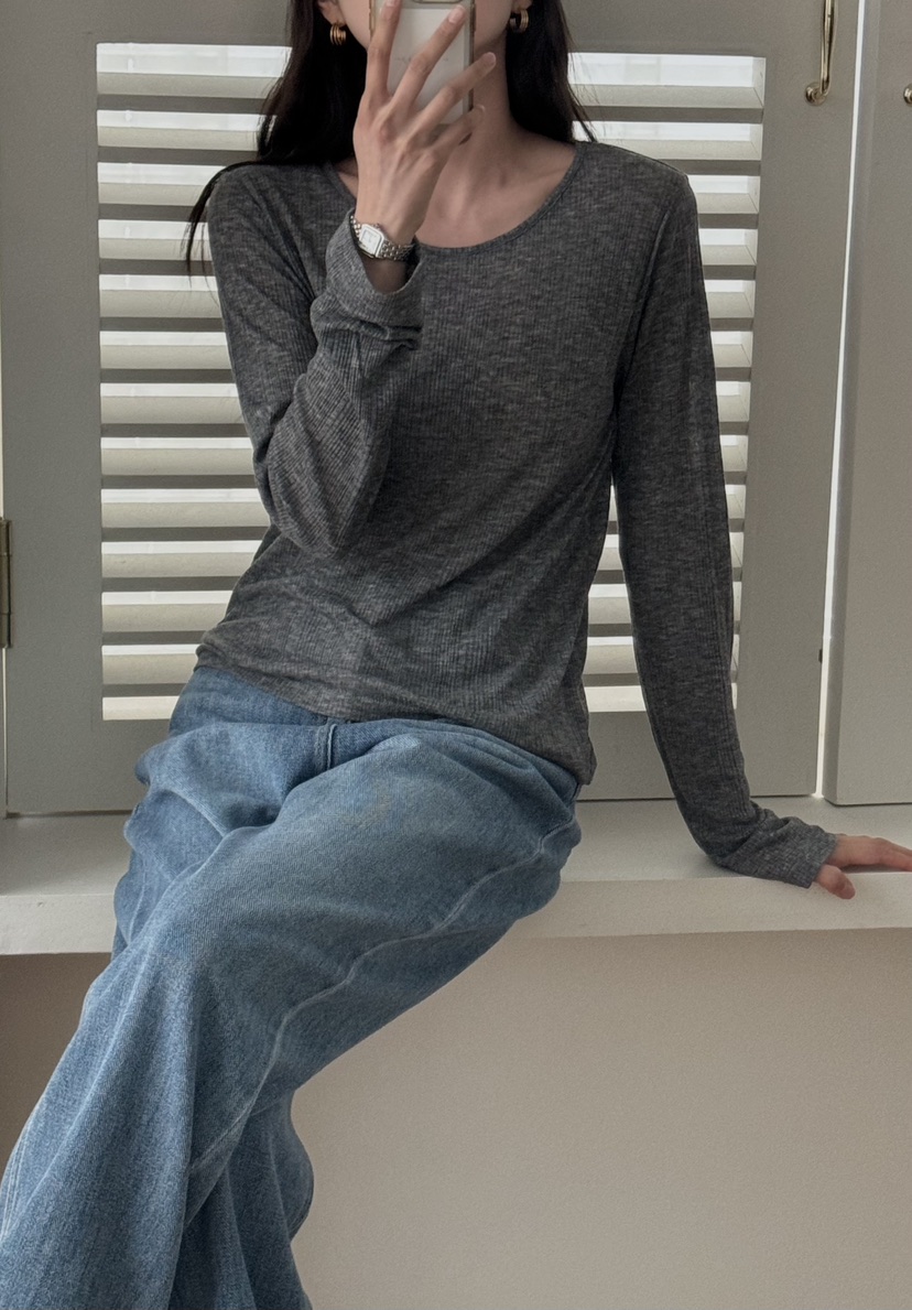 TIZZI韓國直郵女士新款人氣職業時尚休閑推薦熱賣25春夏長袖T恤TIZZI長袖T恤