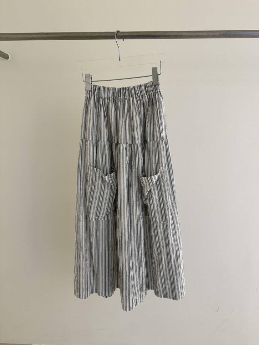 PLANTS ON GRAY韓國代購女裝新品25春夏真品休閑長裙口袋PLANTS ON GRAY長裙