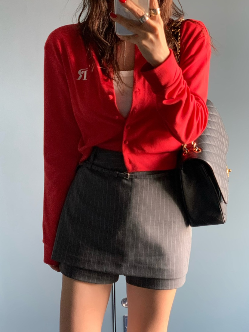 REVE CITE-L東大門實拍女士新品熱賣人氣休閑裙褲含腰繩腰帶REVE CITE裙褲