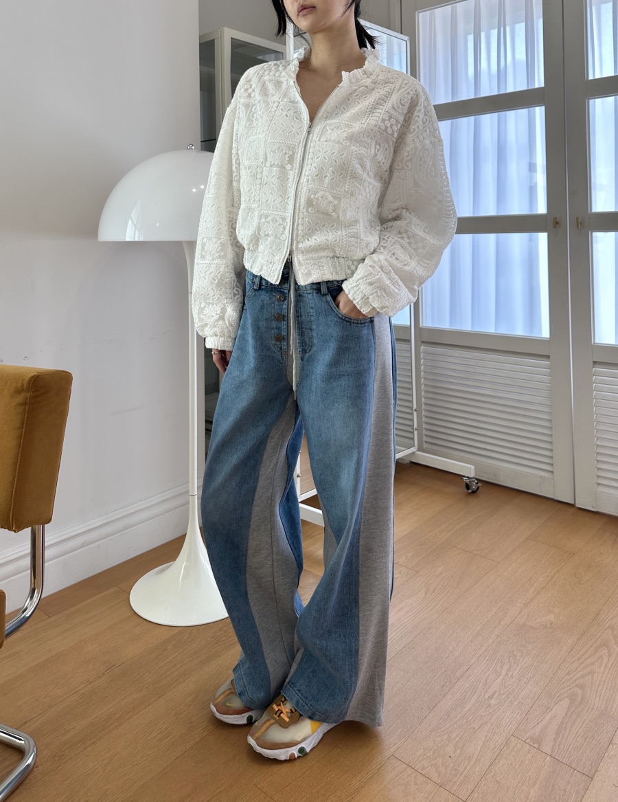 CLASSY-O韓國直郵女士新款職業25春夏休閑襯衫蕾絲衫刺繡蕾絲CLASSY-O襯衫/蕾絲衫