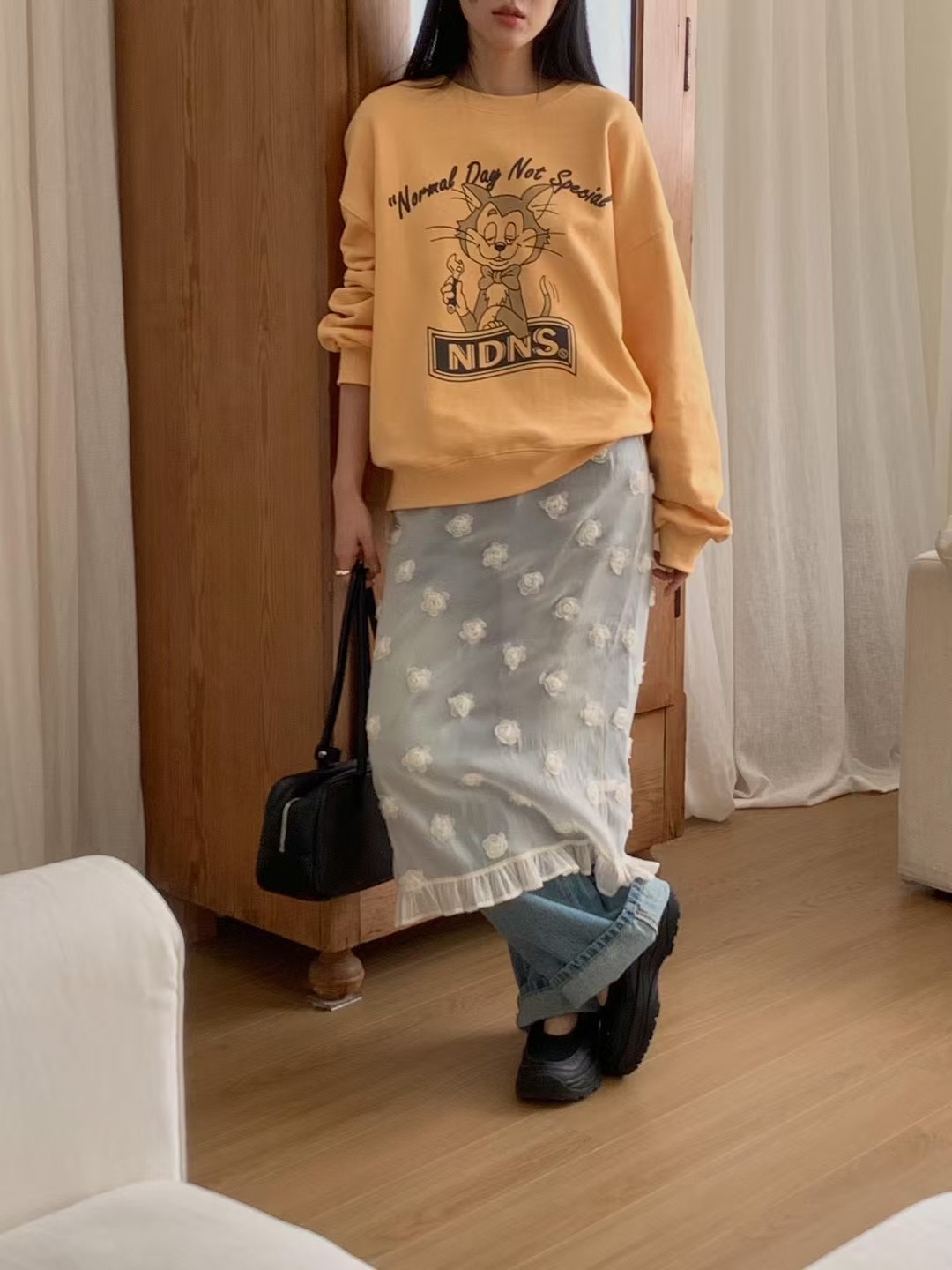 ATTENTION-어텐션-T東大門代購女士新款休閑半身裙中短裙NUMBERING/ATTENTION半身裙/中短裙