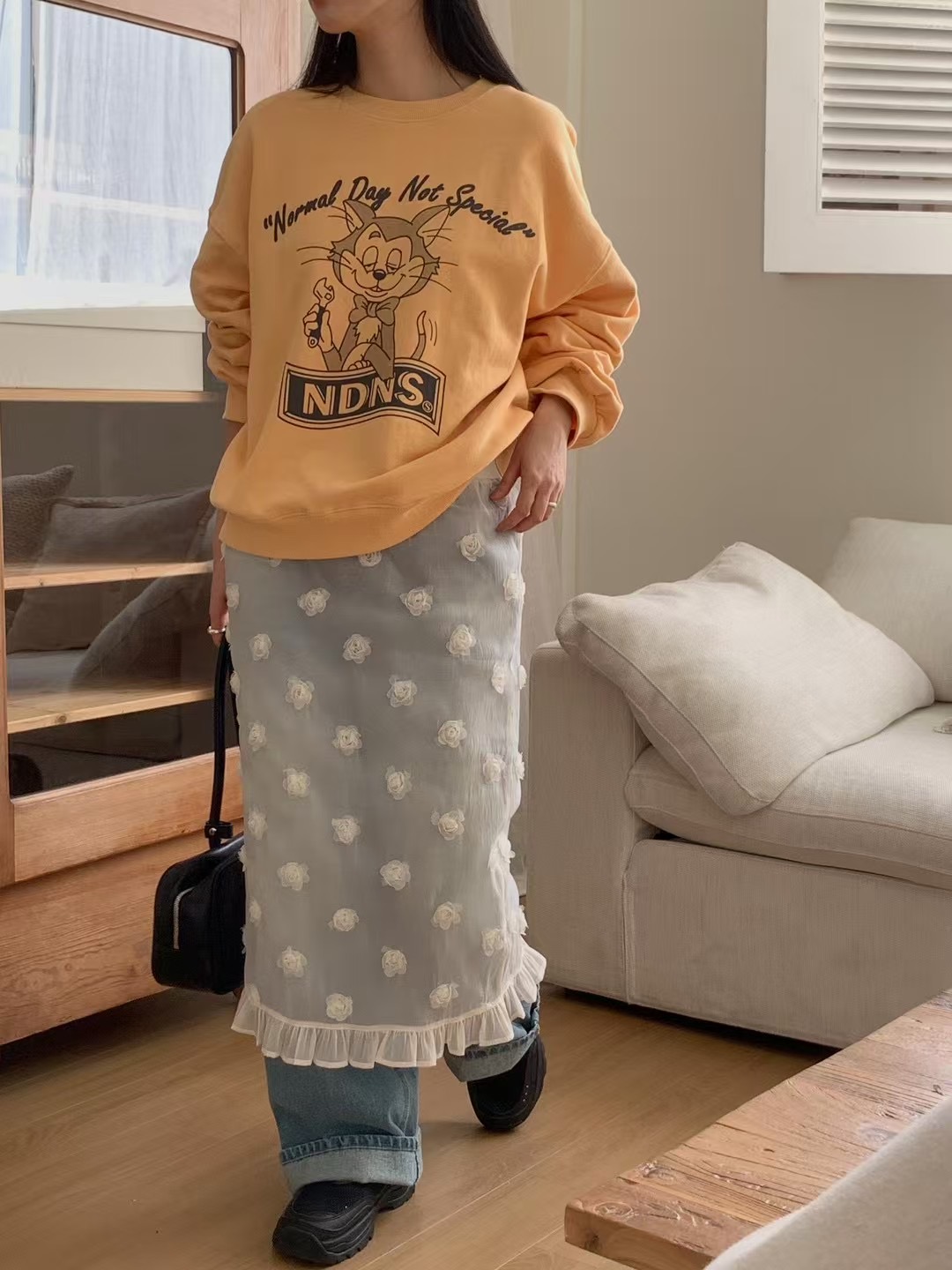 ATTENTION-어텐션-T東大門代購女士新款休閑半身裙中短裙NUMBERING/ATTENTION半身裙/中短裙