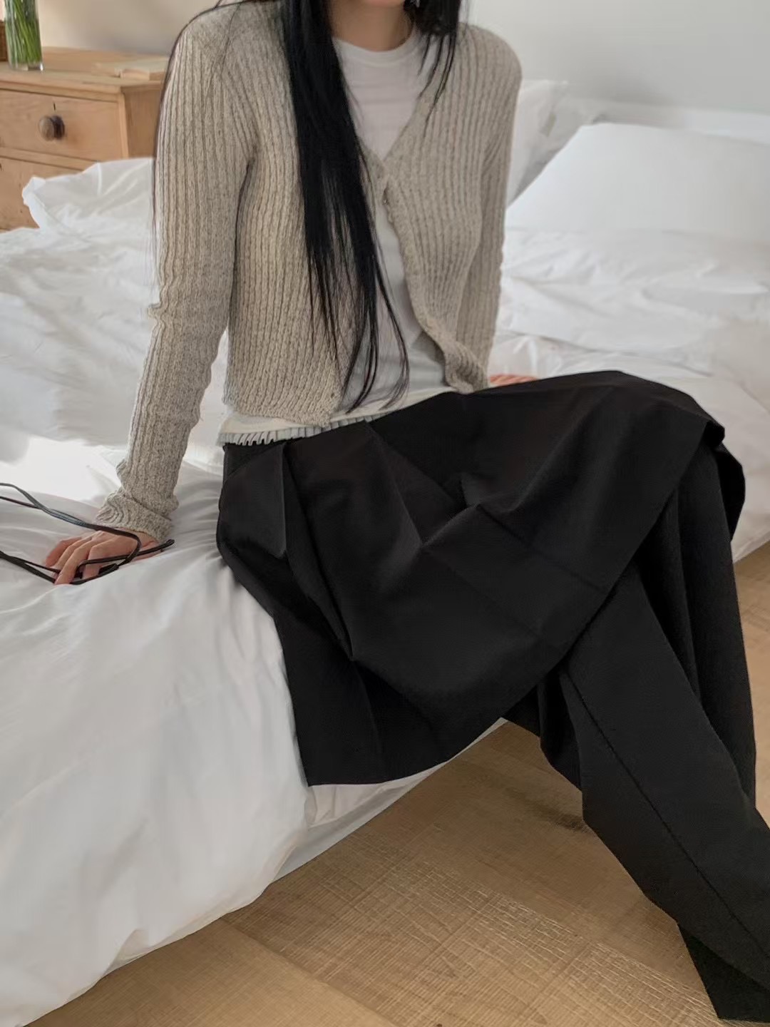 ATTENTION-어텐션-T韓國直郵女裝新品真品人氣時尚裙褲羊毛NUMBERING/ATTENTION裙褲