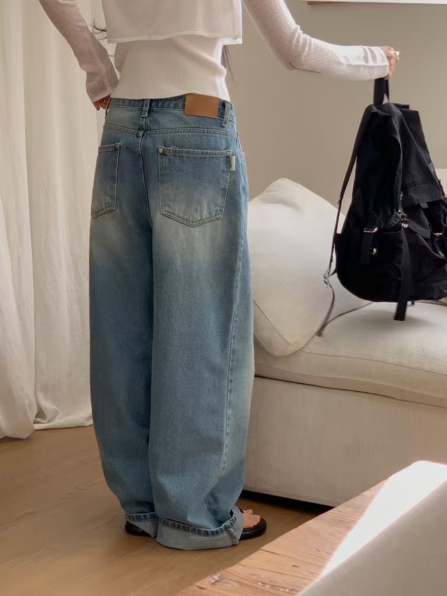 ATTENTION-어텐션-T東大門實拍女士新品職業牛仔褲寬松牛仔NUMBERING/ATTENTION牛仔褲