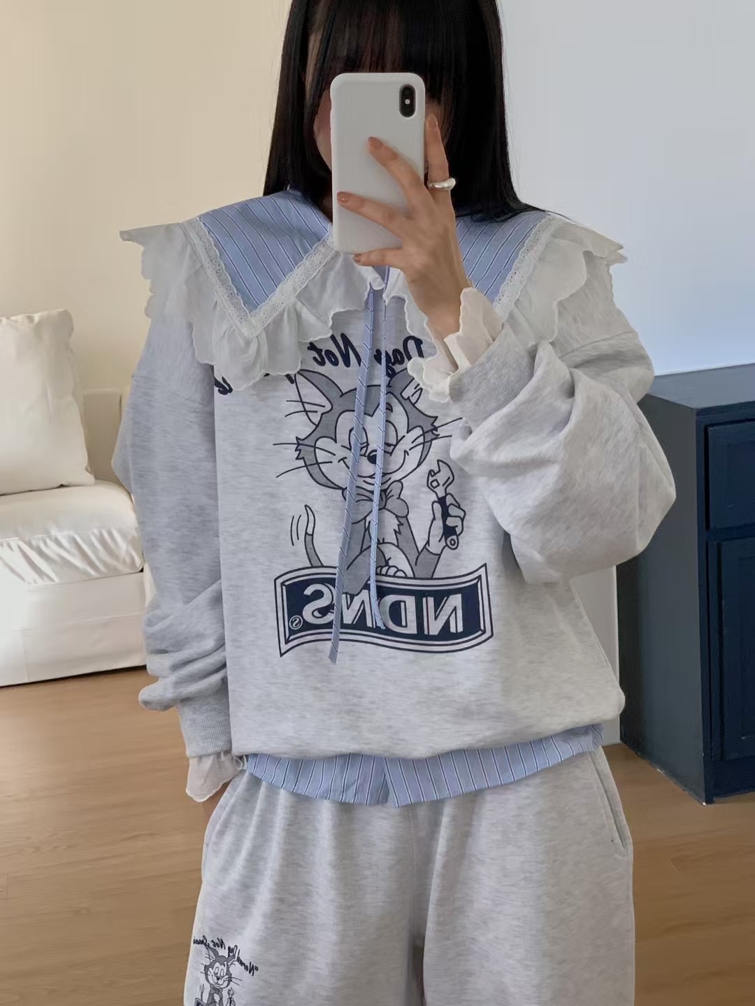 ATTENTION-어텐션-T東大門代購女裝新品時尚真品衛衣披肩NUMBERING/ATTENTION衛衣圖色1