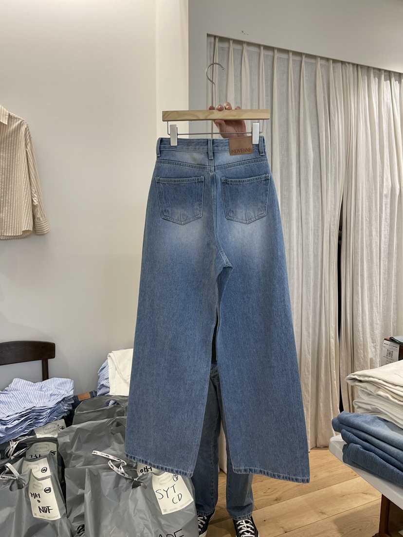 MOVENNE韓國代購女士新品推薦人氣時尚25春夏職業休閑牛仔褲MOVENNE牛仔褲