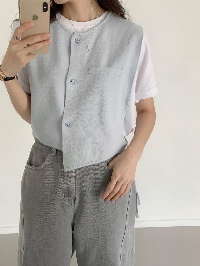 PLAYBUTTON-P東大門代購女士新品人氣推薦熱賣真品時尚馬甲PLAYBUTTON馬甲