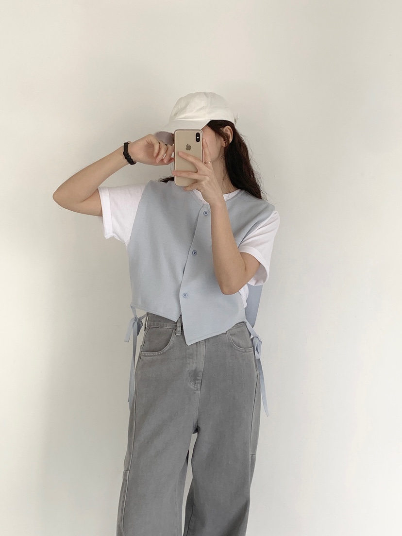 PLAYBUTTON-P東大門代購女士新品人氣推薦熱賣真品時尚馬甲PLAYBUTTON馬甲