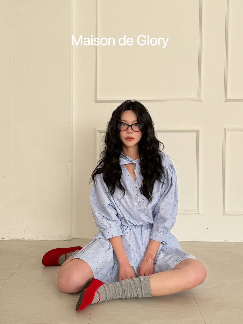 MAISONDEGLORY東大門代購女士新款時尚休閑推薦職業套裝含脖帶MAISON DE GLORY套裝