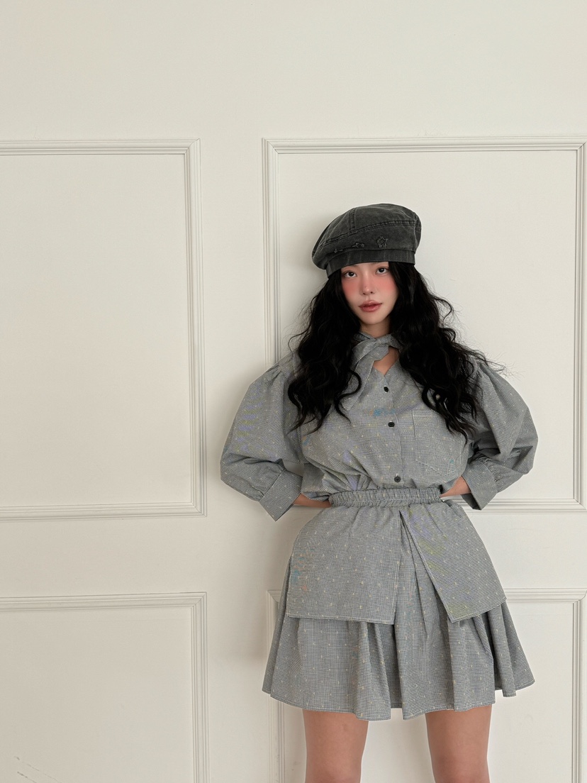 MAISONDEGLORY東大門代購女士新款時尚休閑推薦職業套裝含脖帶MAISON DE GLORY套裝
