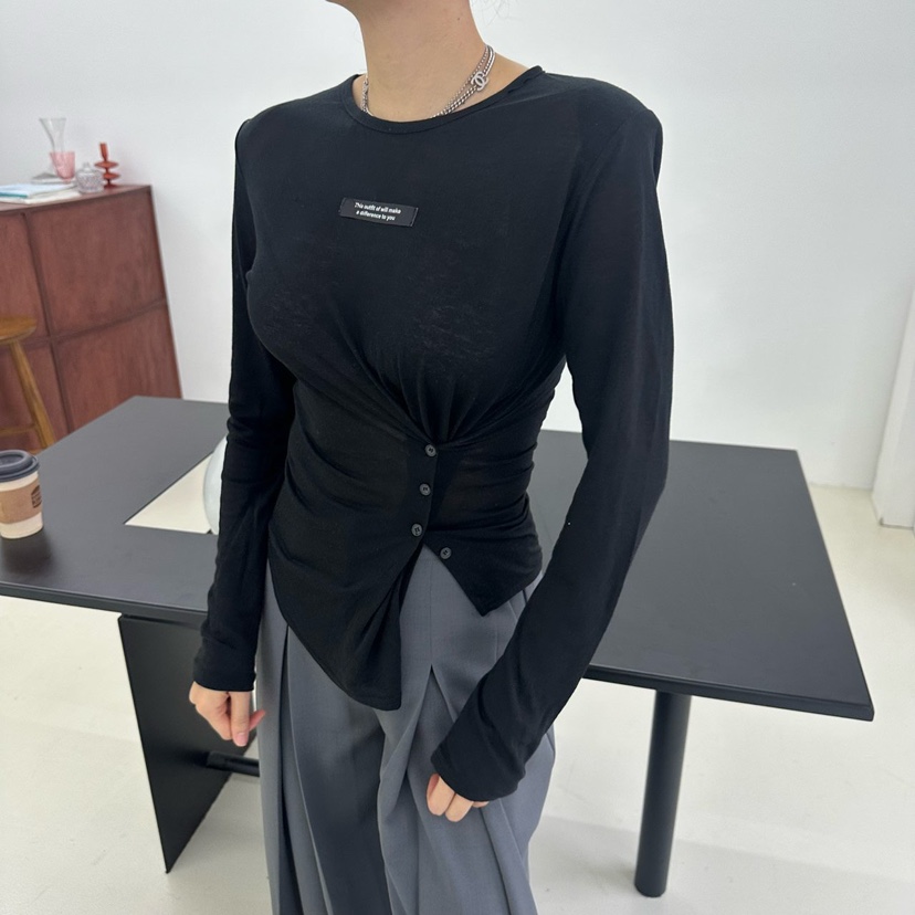 MABEL-Q韓國直郵女士新品真品時尚人氣熱賣推薦休閑長袖T恤SOUIT by mabel-Q長袖T恤