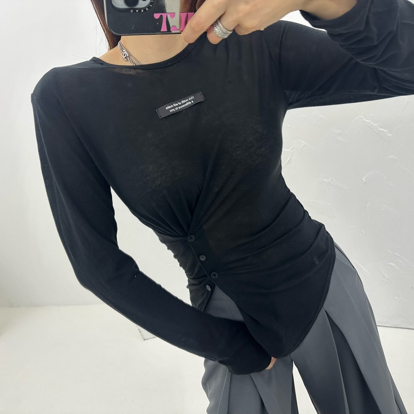 MABEL-Q韓國直郵女士新品真品時尚人氣熱賣推薦休閑長袖T恤SOUIT by mabel-Q長袖T恤