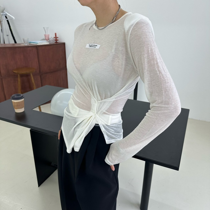 MABEL-Q韓國直郵女士新品真品時尚人氣熱賣推薦休閑長袖T恤SOUIT by mabel-Q長袖T恤