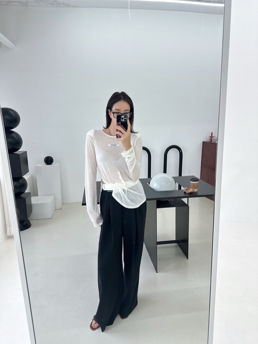 MABEL-Q韓國直郵女士新品真品時尚人氣熱賣推薦休閑長袖T恤SOUIT by mabel-Q長袖T恤