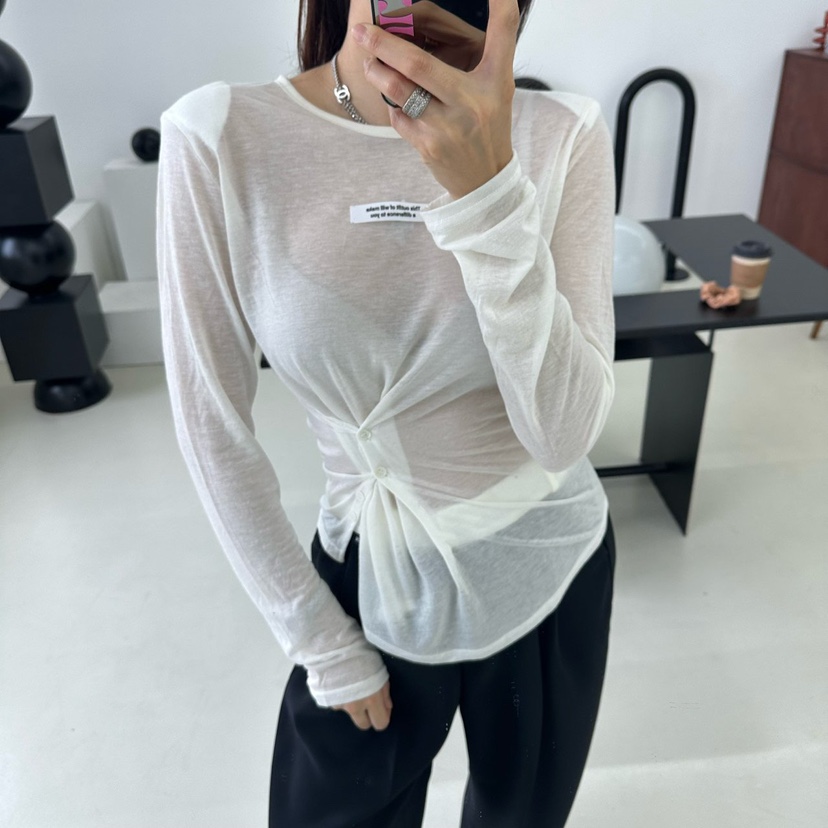 MABEL-Q韓國直郵女士新品真品時尚人氣熱賣推薦休閑長袖T恤SOUIT by mabel-Q長袖T恤